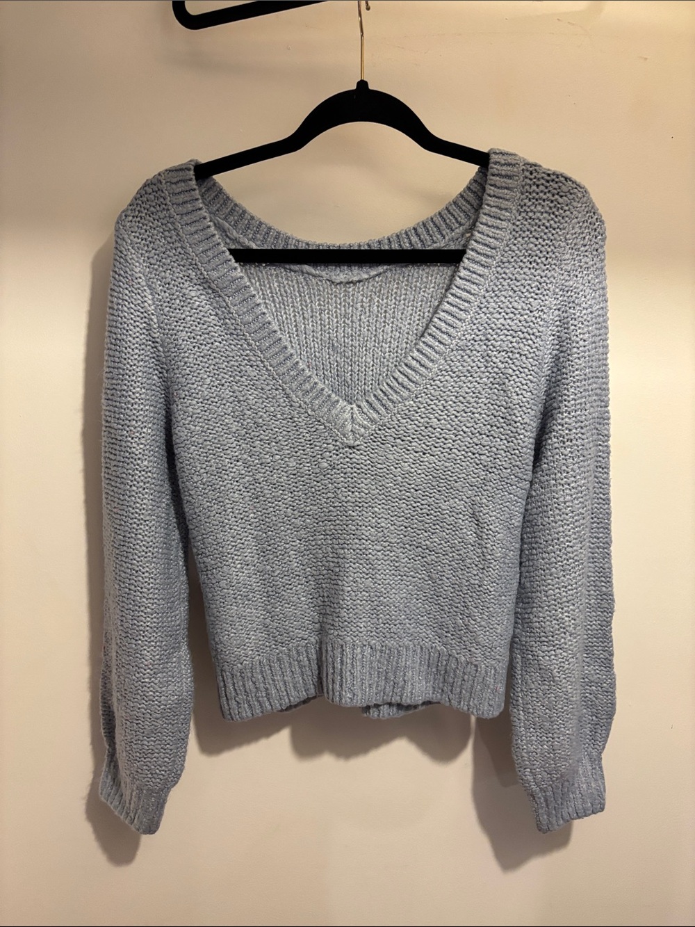 Abercrombie & Fitch Light Blue V-Neck Knit Sweater